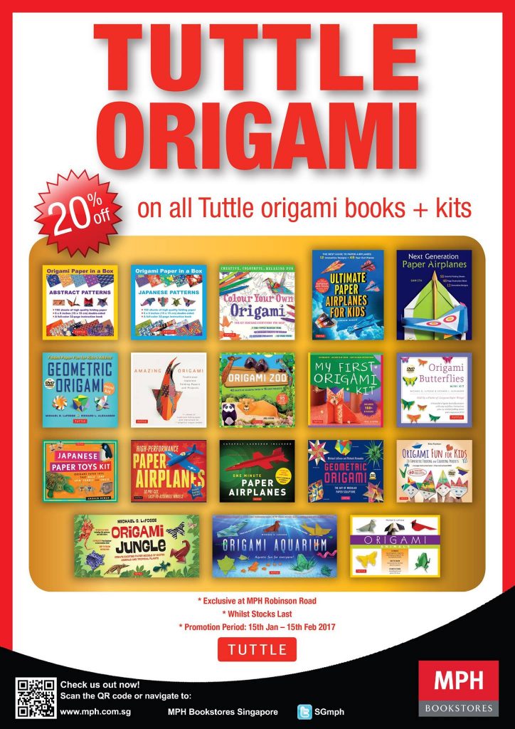 MPH Bookstores Singapore Up to 20% Off Tuttle Origami Promotion 15 Jan - 15 Feb 2017 | Why Not Deals