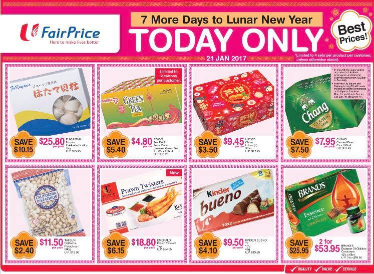 NTUC Fairprice Singapore 7 More Days to Lunar New Year One Day Specials 21 Jan 2017 | Why Not Deals