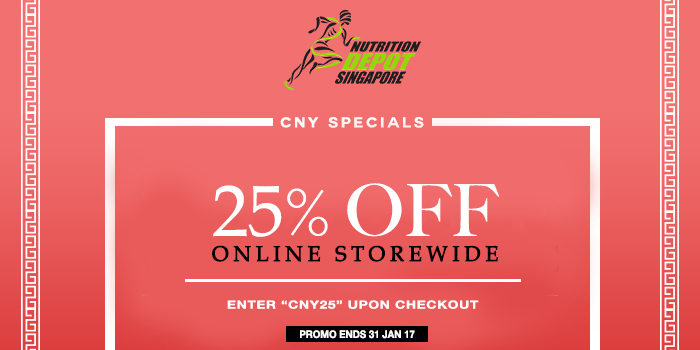 Nutrition Depot Singapore Chinese New Year 25% Off Online Storewide Promotion 27-31 Jan 2017