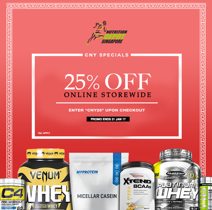 Nutrition Depot Singapore Chinese New Year 25% Off Online Storewide Promotion 27-31 Jan 2017 | Why Not Deals