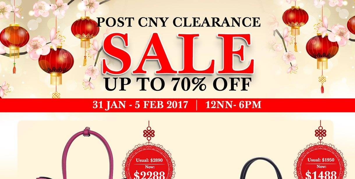 Reluzzo Singapore Post CNY Clearance Sale Up to 70% Off Promotion 31 Jan – 5 Feb 2017