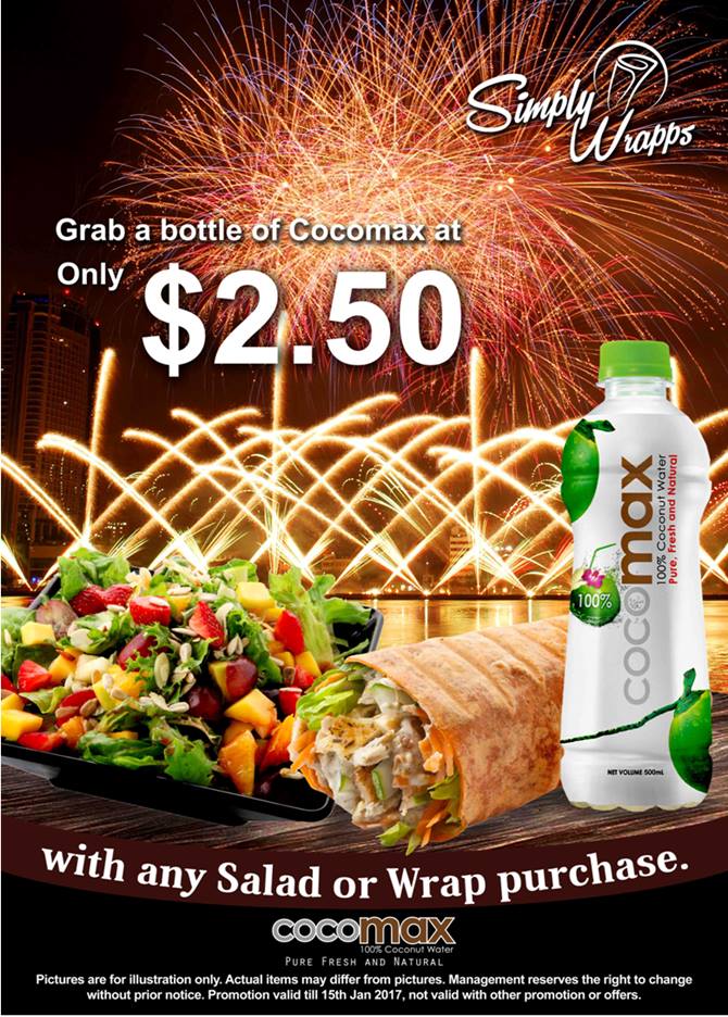 Simply Wrapps Singapore Grab a Bottle of Cocomax at Only $2.50 Promotion ends 15 Jan 2017 | Why Not Deals
