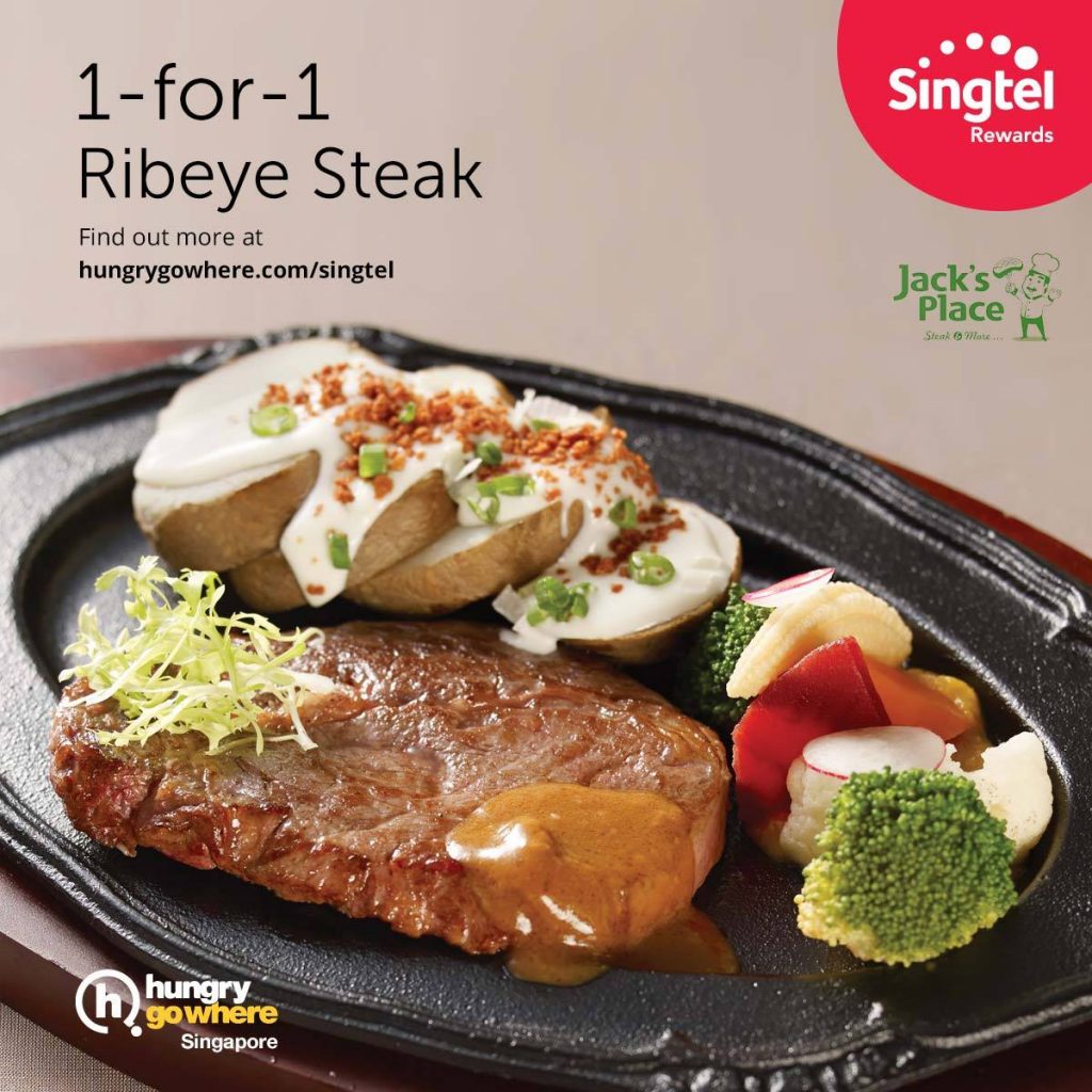 Singtel Singapore Jack's Place 1-for-1 Ribeye Steak Promotion ends 7 Feb 2017 | Why Not Deals