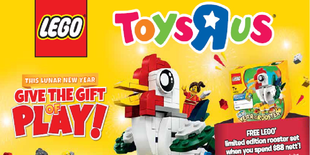 Toys “R” Us Singapore LEGO 2017 Launch Carnival FREE Limited Edition Rooster Set Promotion 2 Jan 2017