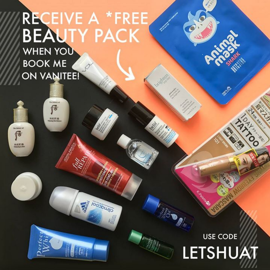 Vanitee Singapore Free $80 Worth of Beauty Products When you Book with Vanitee Promotion ends 31 Jan 2017 | Why Not Deals