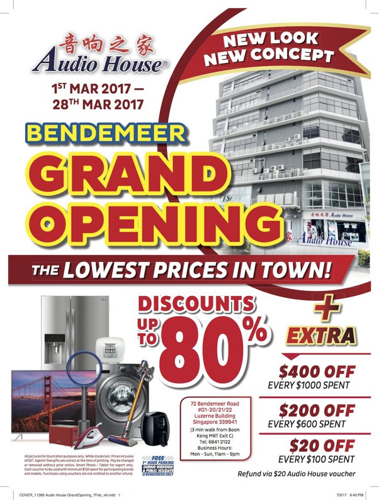 Audio House Singapore Extended Grand Opening Sale Up to 80% Off Promotion ends 28 Mar 2017 | Why Not Deals 11
