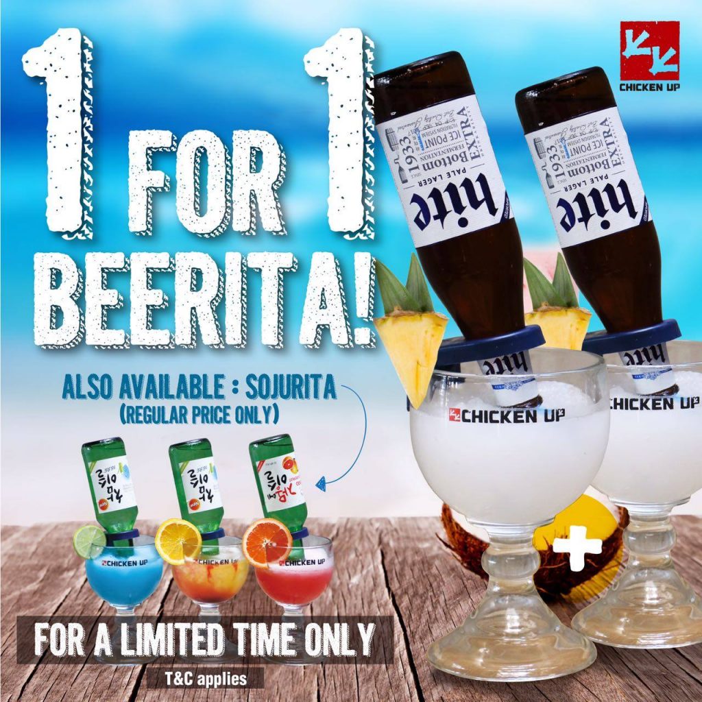 Chicken Up Singapore 1-for-1 BEERITA Promotion 1-28 Feb 2017 | Why Not Deals