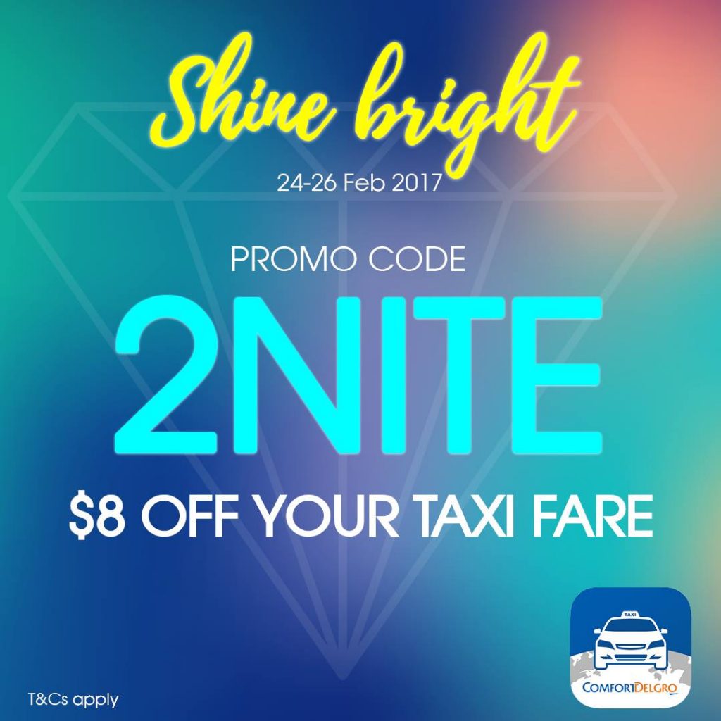 ComfortDelGro Taxi Singapore $8 Off Your Taxi Fare Promotion 24-26 Feb 2017 | Why Not Deals