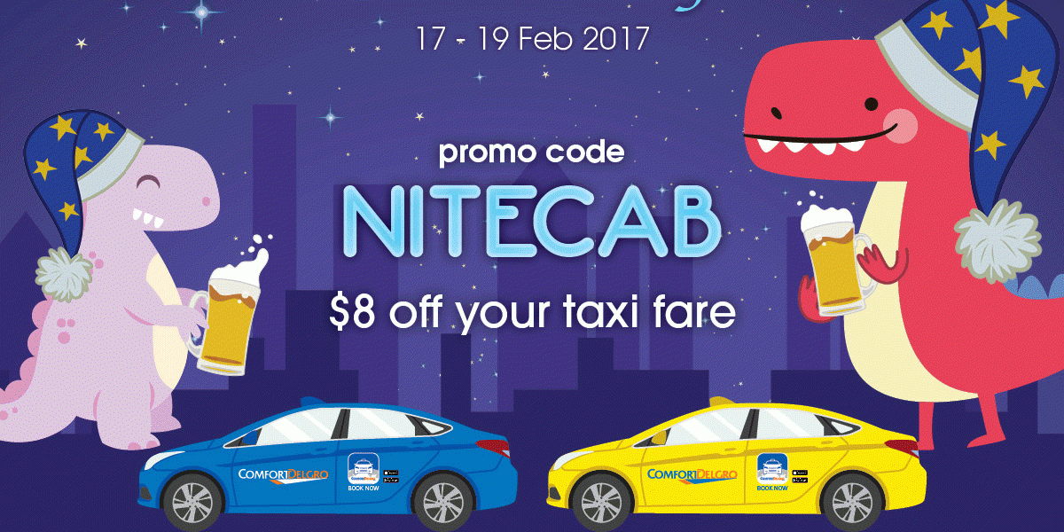 ComfortDelGro Taxi Singapore Get $8 Off Promo Code from 17-19 Feb 2017