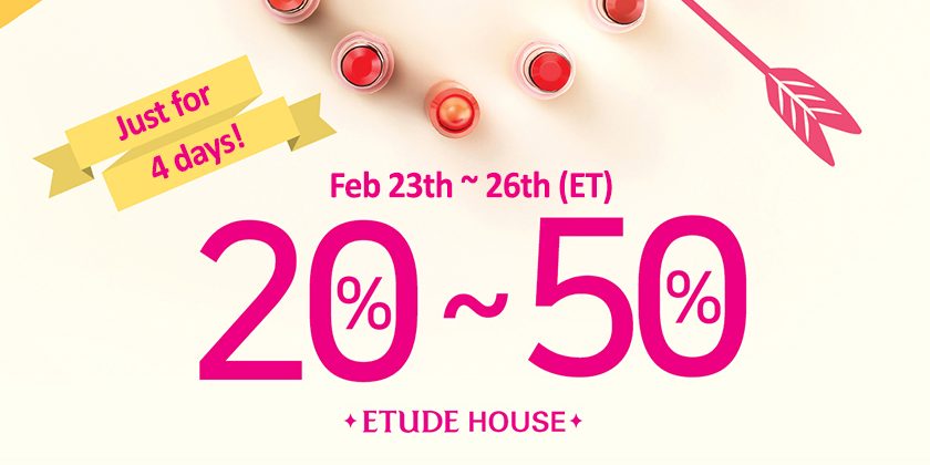 Etude House Singapore Pink Membership Day Up to 20%-50% Off Promotion 23-26 Feb 2017