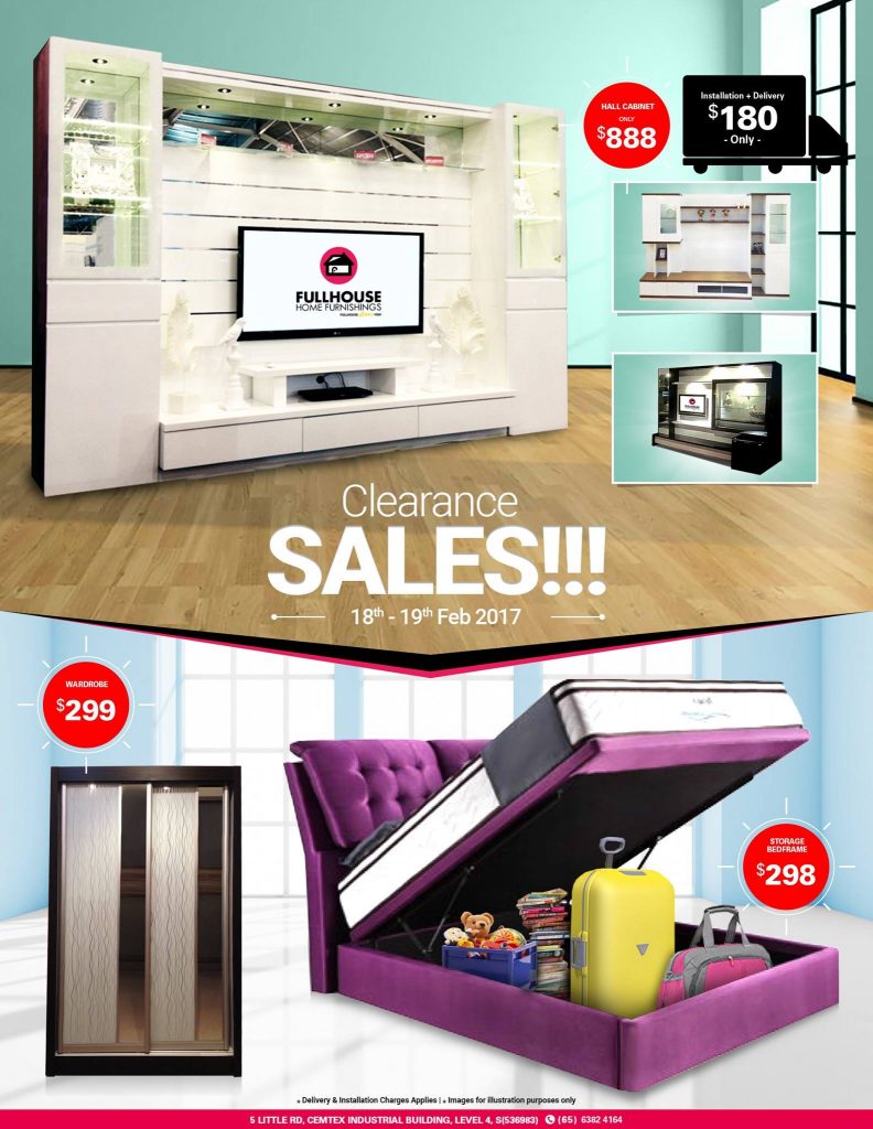Fullhouse Home Furnishings Singapore Huge Huge Clearance Sales Promotion 18-19 Feb 2017 | Why Not Deals