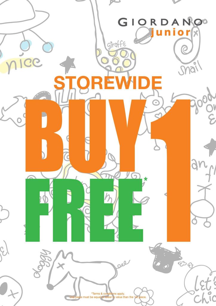 GIORDANO Singapore Plaza Singapura Store Buy 1 Get 1 FREE Promotion 11-12 Feb 2017 | Why Not Deals