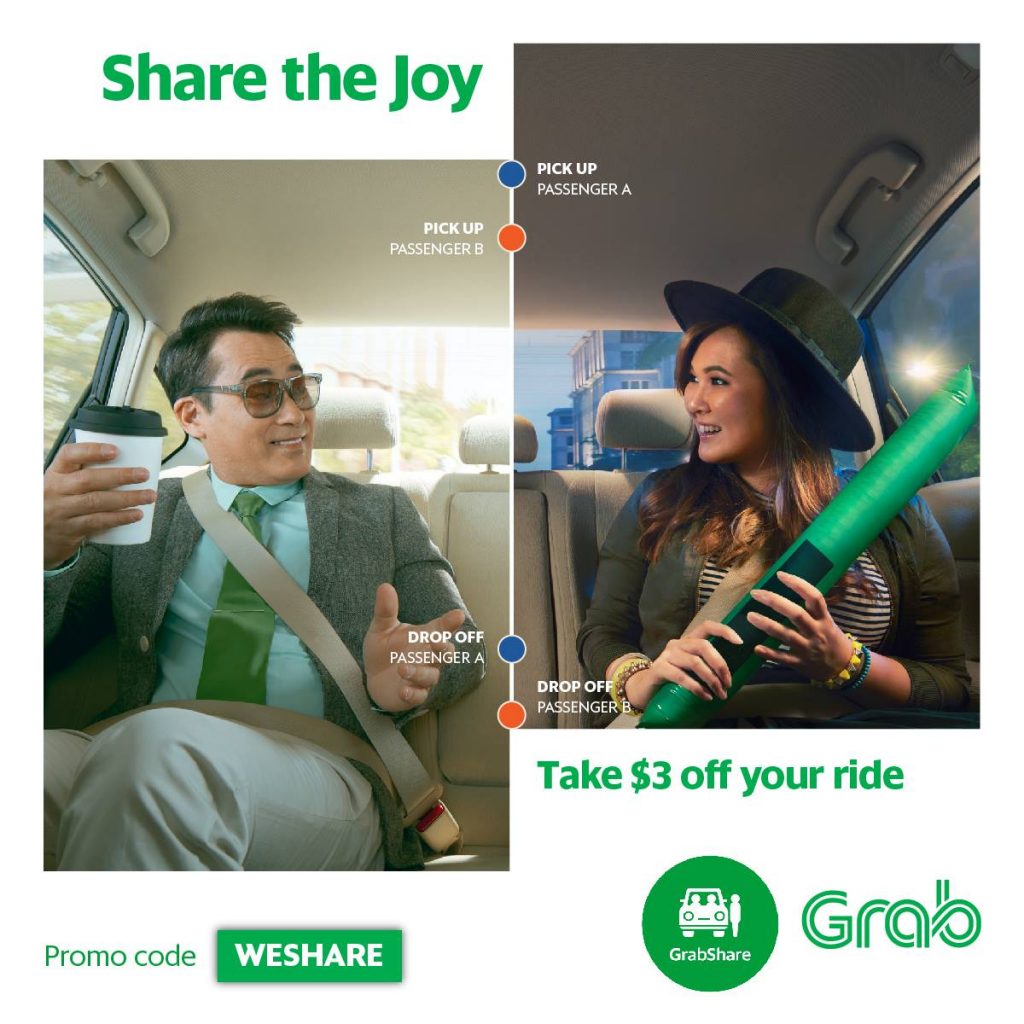 GrabShare Singapore Enjoy $3 OFF Promotion 6-10 Feb 2017 | Why Not Deals