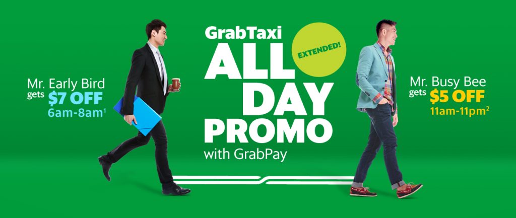 GrabTaxi Singapore All Day Promo with GrabPay Extended Promotion 27 Feb - 3 Mar 2017 | Why Not Deals