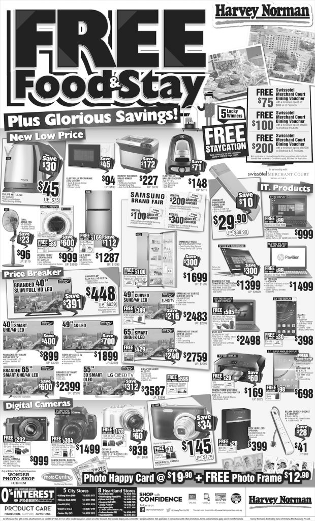 Harvey Norman Singapore FREE Food & Stay Plus Glorious Savings Promotion 25 Feb - 10 Mar 2017 | Why Not Deals 3