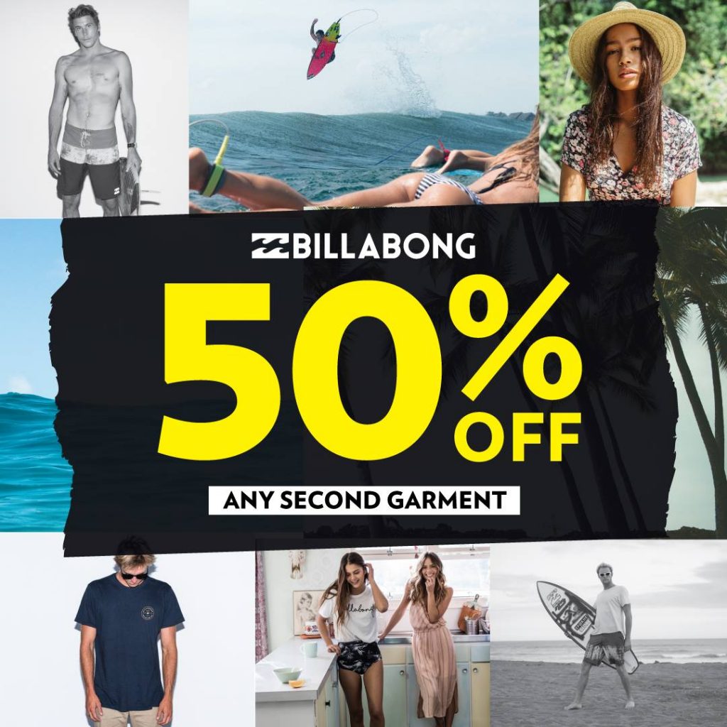 Isetan Singapore 50% Off Any 2nd Garments from Billabong Promotion ends Mar 2017 | Why Not Deals