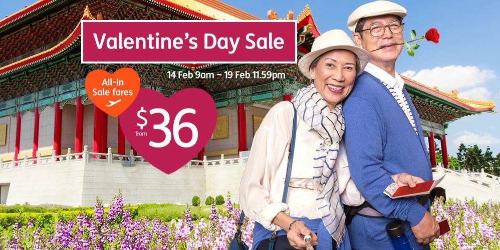 Jetstar Singapore Valentine’s Day All-in Sale Fares From $36 Promotion 14-19 Feb 2017