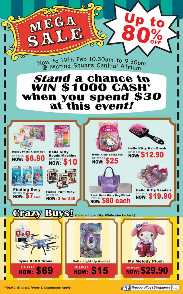 Marina Square Singapore Sanrio Mega Sale Up to 80% Off Promotion 14-19 Feb 2017 | Why Not Deals