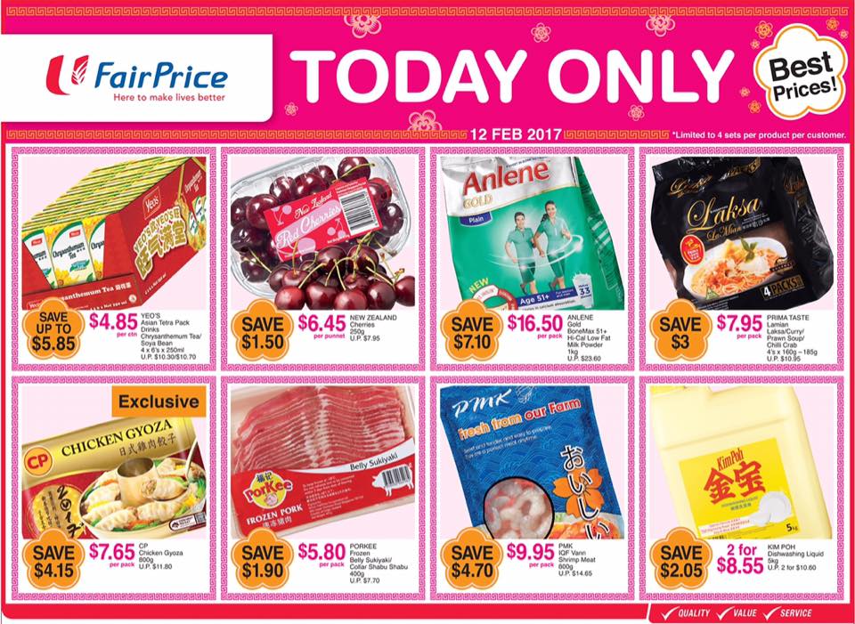 NTUC FairPrice Singapore One-Day Best Prices Promotion 12 Feb 2017 | Why Not Deals
