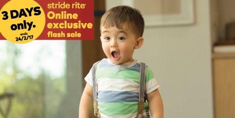 Stride Rite Singapore Online Exclusive Flash Sale Up to 50% + 20% Off Promotion 22-22 Feb 2017