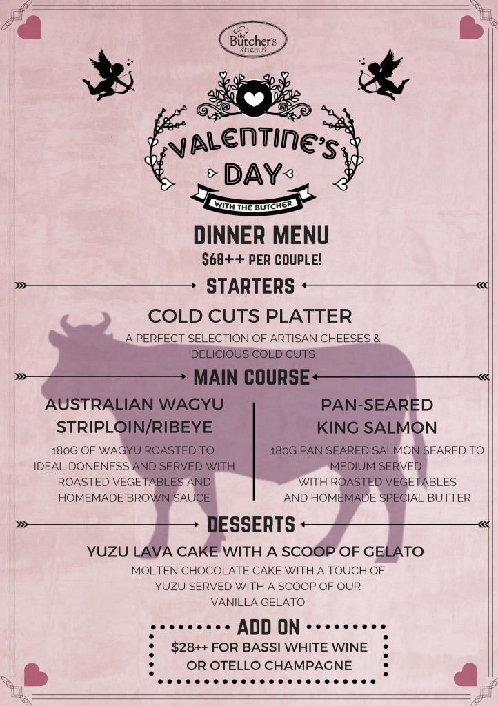 The Butcher Singapore Valentine's Day Set for 2 Promotion 13-14 Feb 2017 | Why Not Deals 2