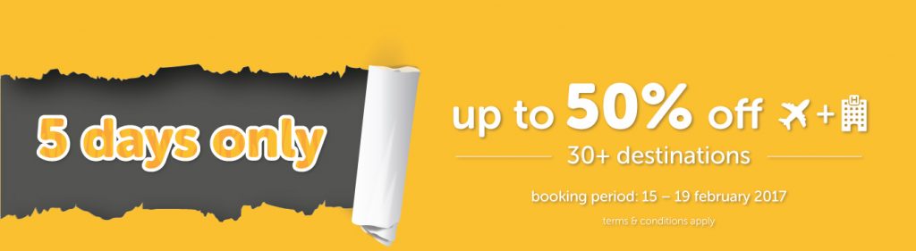 Tigerair Singapore 5 Days Only Up to 50% Off Promotion 15-19 Feb 2017 | Why Not Deals