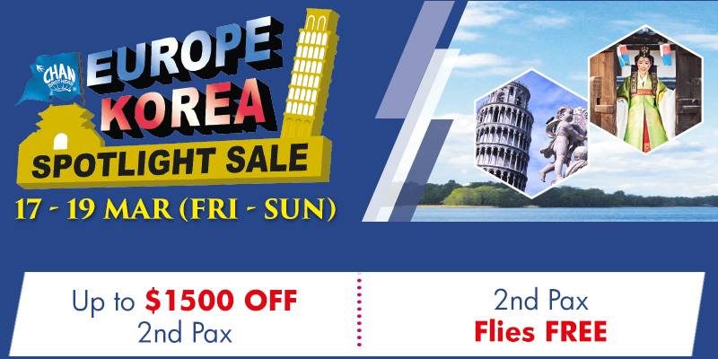 Chan Brothers Travel Singapore Europe & Korea Spotlight Sale Promotion 17-19 Mar 2017