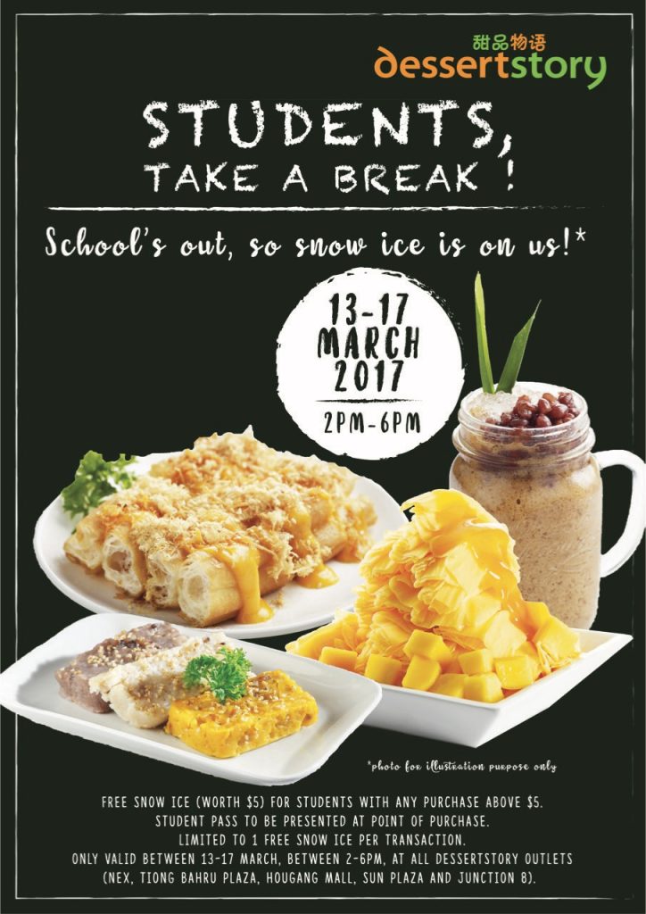 DessertStory Singapore School Holidays Student Promotion 13-17 Mar 2017 | Why Not Deals