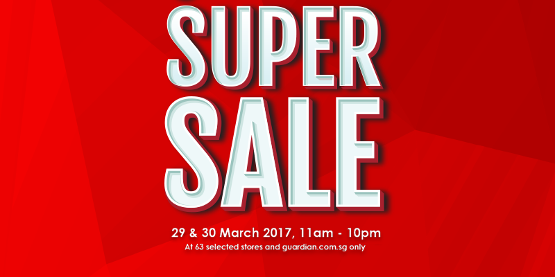 Guardian Singapore Super Sale for 2 Days Only Up to 80% Off Promotion 29-30 Mar 2017