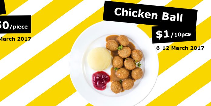 IKEA Singapore $1 for 10 Pieces of Chicken Meatballs Promotion 6-12 Mar 2017