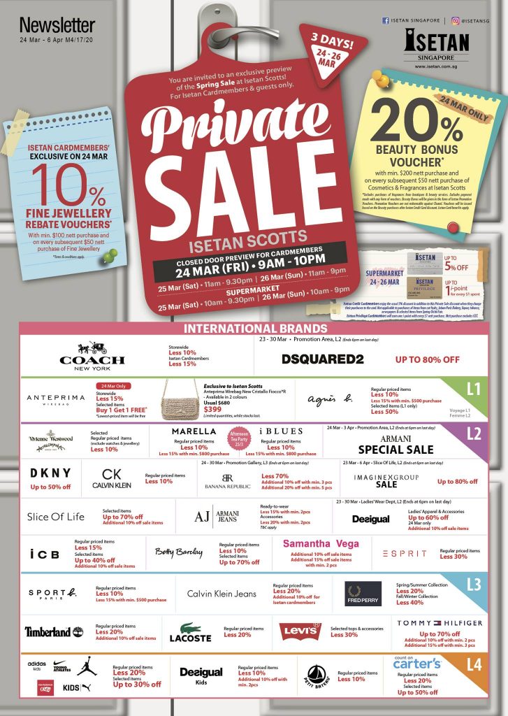 Isetan Private Sale Singapore at Isetan Scotts 3 Days Only Promotion 24-26 Mar 2017 | Why Not Deals 1