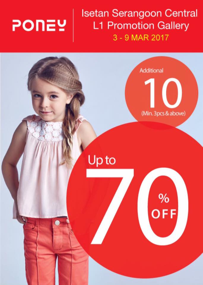 Isetan Singapore PONEY Sales Up to 70% Off Promotion 3-9 Mar 2017 | Why Not Deals