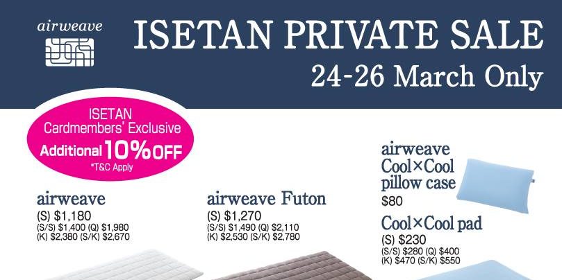 Isetan Singapore Private Sale Up to 20% Off Promotion 24-26 Mar 2017
