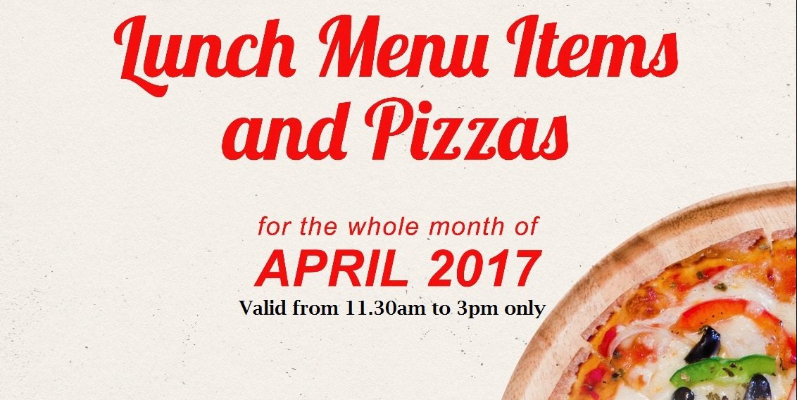 Meats N Malts Singapore 20% Off All Lunch Items & Pizzas Promotion ends 30 Apr 2017