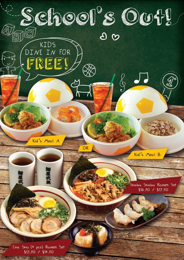Menya Musashi Singapore School's Out FREE Kid's Meal with Every 2 Ramen Sets Promotion 11-19 Mar 2017 | Why Not Deals