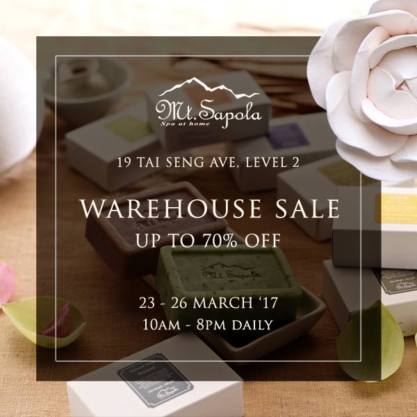 Mt. Sapola Singapore Warehouse Sale Up to 70% Off Promotion 23-26 Mar 2017 | Why Not Deals