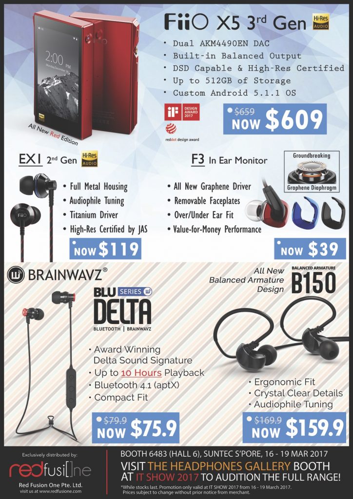 Red Fusion One Singapore IT Show The Headphones Gallery Promotions 16-19 Mar 2017 | Why Not Deals