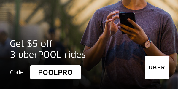 Uber Singapore Get $5 Off 3 uberPOOL Rides Promotion 10-12 Mar 2017