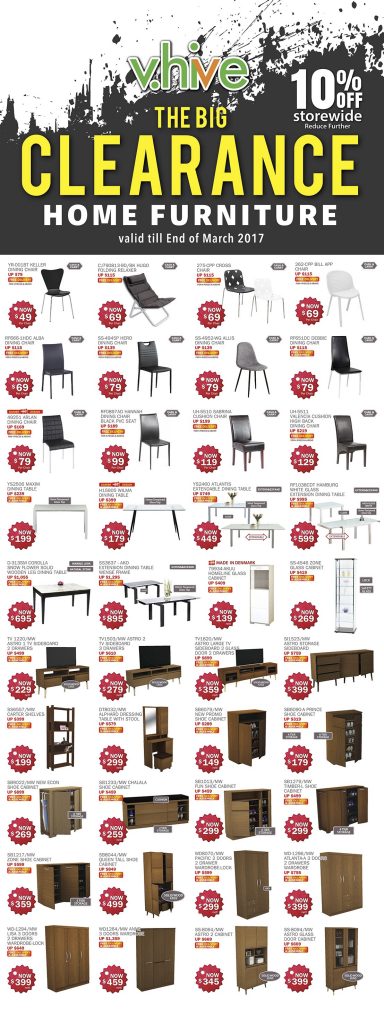 Vhive Singapore The Big Clearance Up to 10% Off Storewide Promotion ends 31 Mar 2017 | Why Not Deals 9