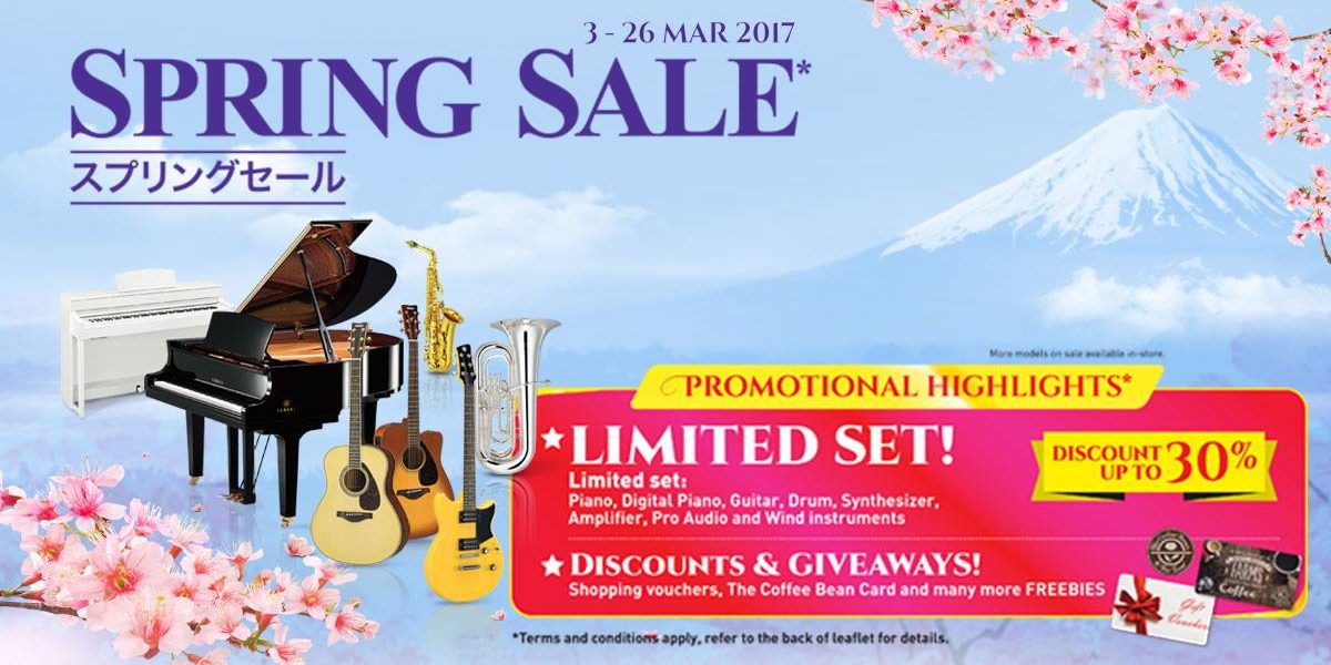 Yamaha Singapore Spring Sale Up to 30% Off Promotion ends 26 Mar 2017