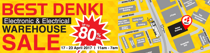 Best Denki Singapore Electronic & Electrical Warehouse Sale Up to 80% Off Promotion 17-23 Apr 2017 | Why Not Deals 1