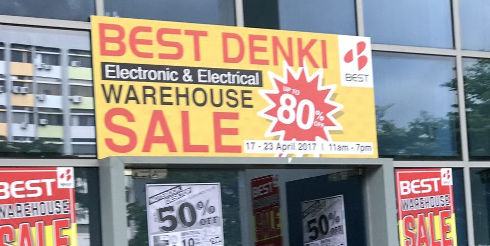 Best Denki Singapore Electronic & Electrical Warehouse Sale Up to 80% Off Promotion 17-23 Apr 2017