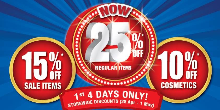 BHG Singapore Super Sale Up to 25% Off Promotion 28 Apr – 14 May 2017