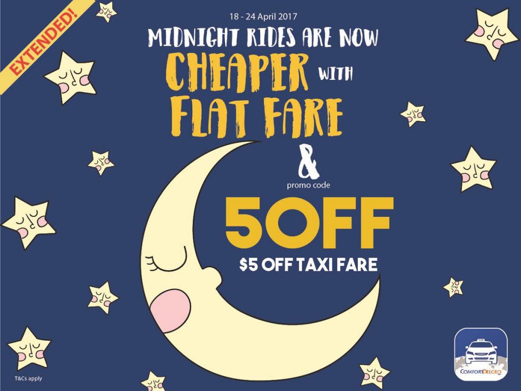 ComfortDelGro Taxi Singapore Extended $5 Off Taxi Fare Promotion 18-24 Apr 2017 | Why Not Deals