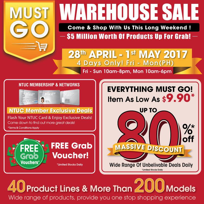 EuropAce Singapore Warehouse Sales Up to 80% Off Promotion 28 Apr - 1 May 2017 | Why Not Deals