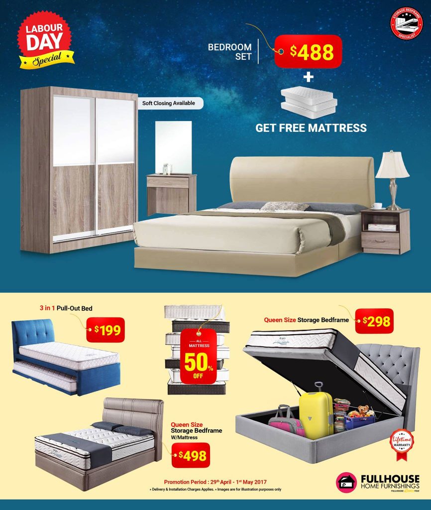 Fullhouse Home Furnishings Singapore Labour Day Special Promotion 29 Apr - 1 May 2017 | Why Not Deals