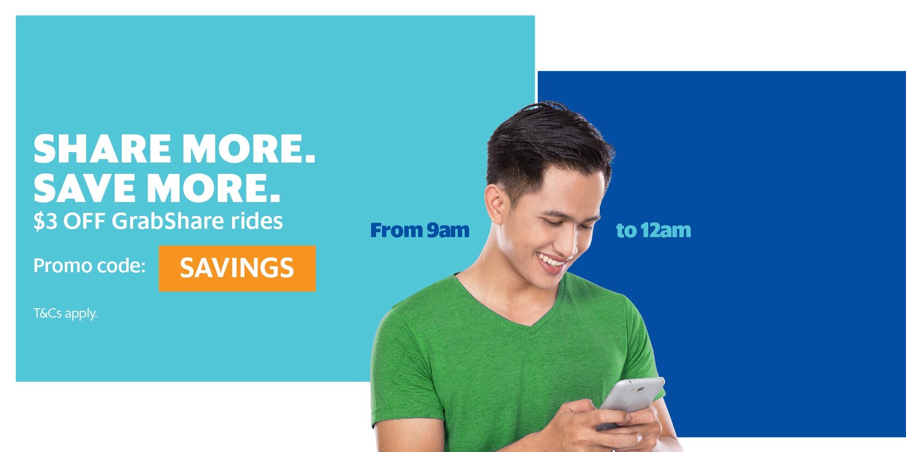 Grab Singapore $3 Off GrabShare Rides Promotion 22-28 Apr 2017