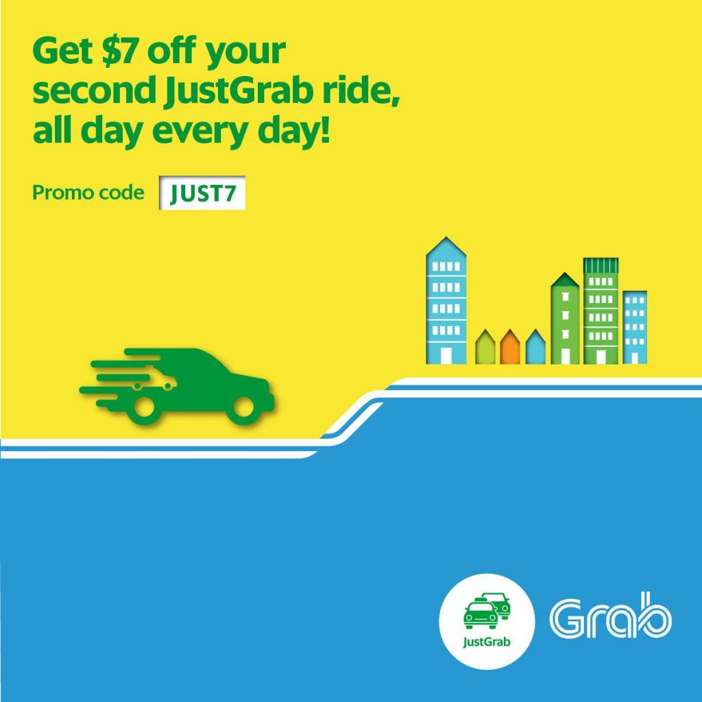 Grab Singapore $7 Off 2nd JustGrab Ride Promotion 8-14 Apr 2017 | Why Not Deals