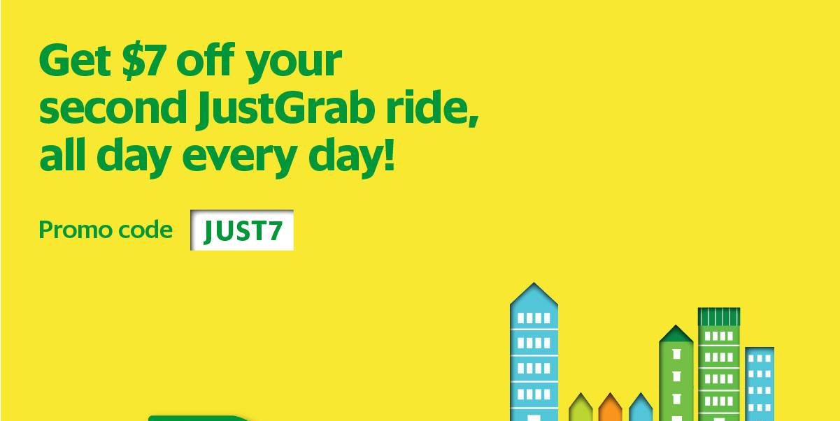Grab Singapore $7 Off 2nd JustGrab Ride Promotion 8-14 Apr 2017