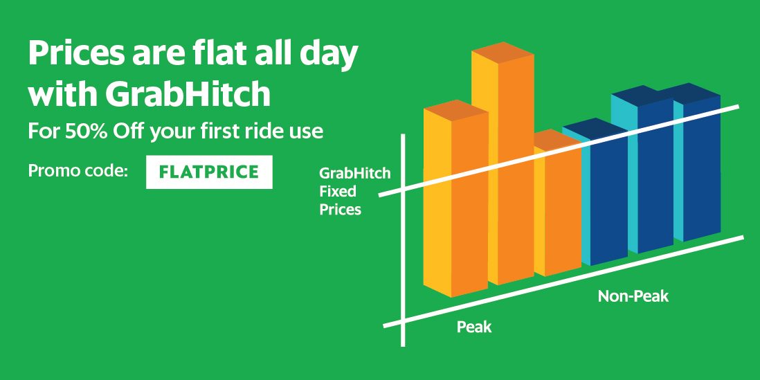 Grab Singapore Flat Price Get 50% Off first GrabHitch Promotion 17 Mar – 30 Apr 2017